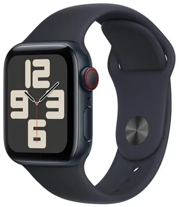 Apple Watch SE GPS + Cellular 40mm - Aluminiumkasse i midnatt med sportsreim i midnatt - M/L
